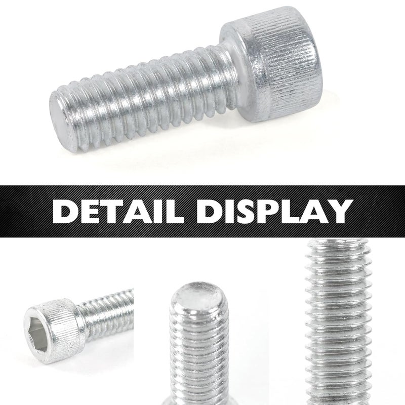 CHENACC Exhaust Header Bolts and Washers Kit 1” 3/8-16 Compatible with Ford Small & Big Block V8 Engines 260 289 302 351W 351C 352 390 428 429 460 FE 5.0L Mustang Header Stud Kit Bolts Valve Cover - Image 2